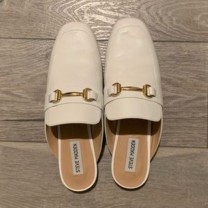 White Steven madden mules